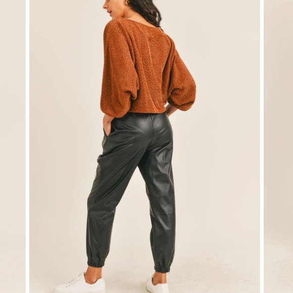 Sadie & Sage Pants - Sadie & sage faux leather joggers